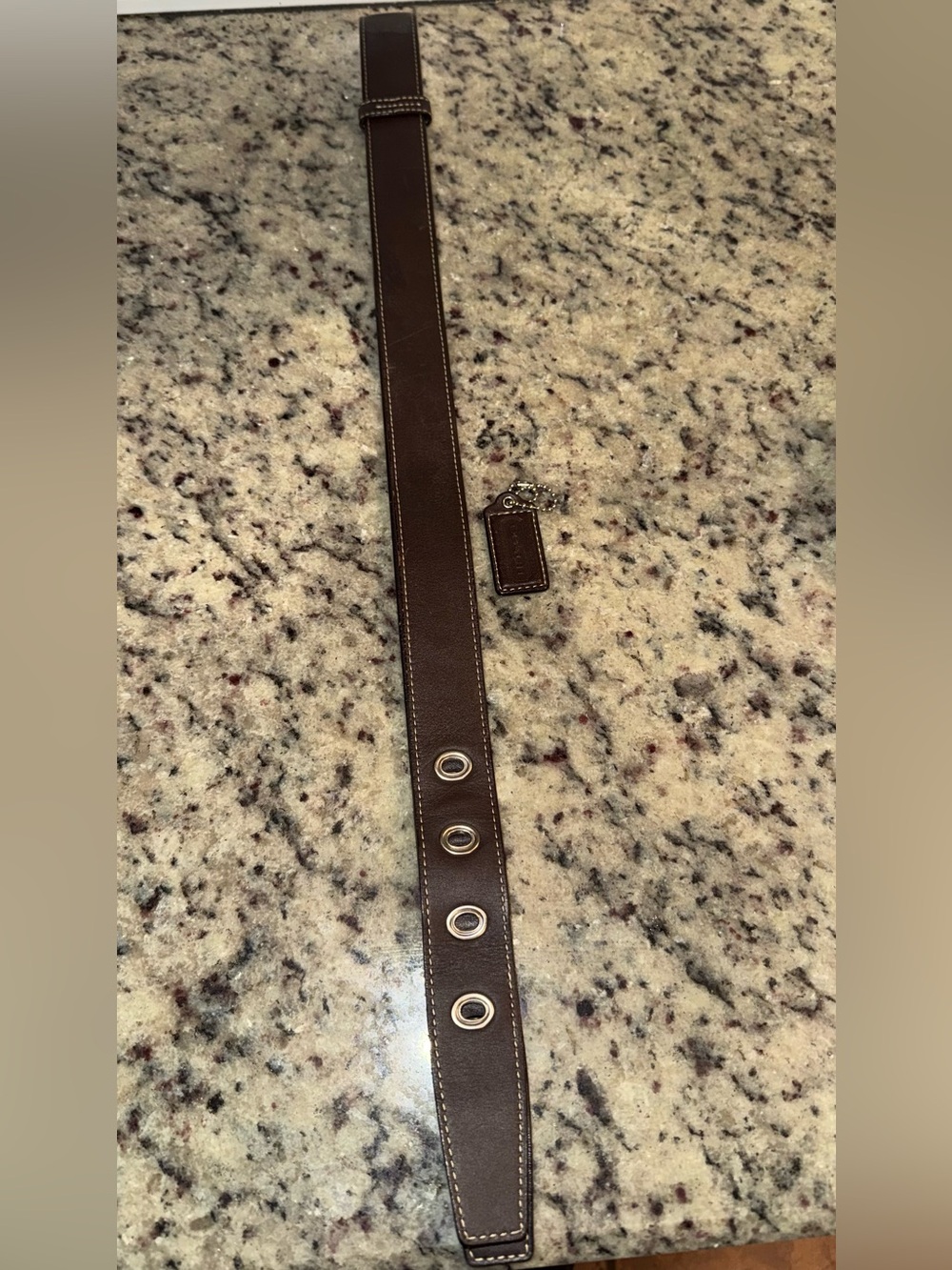 Coach Brown Leather Replacement Strap With Matching Hang Tag For Purse